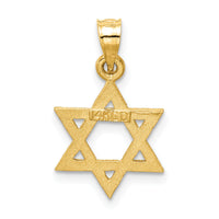 14k Solid Satin Star of David Charm-D38