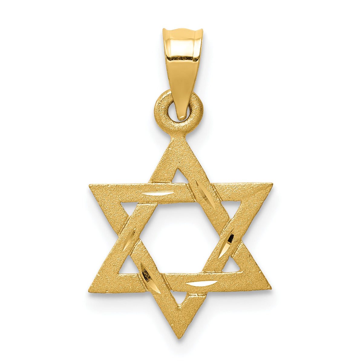14k Solid Satin Star of David Charm-D38