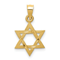 14k Solid Satin Star of David Charm-D38