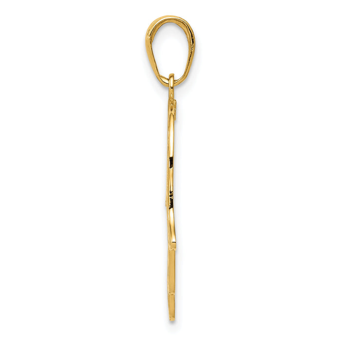 14K Filigree Chamseh Pendant-D3808