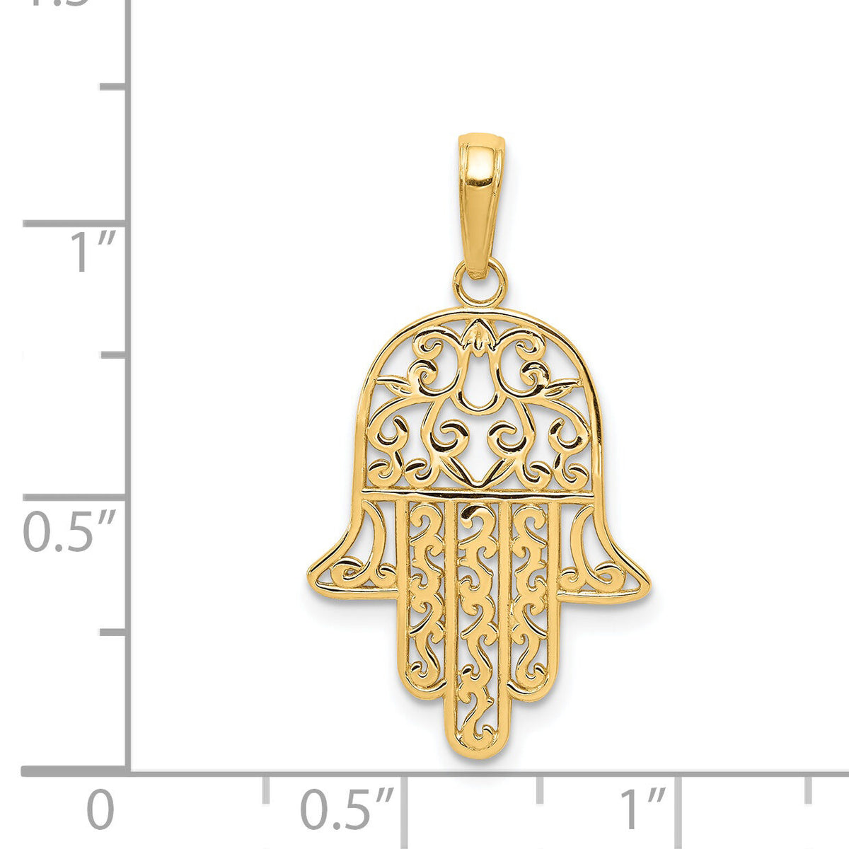 14K Filigree Chamseh Pendant-D3808