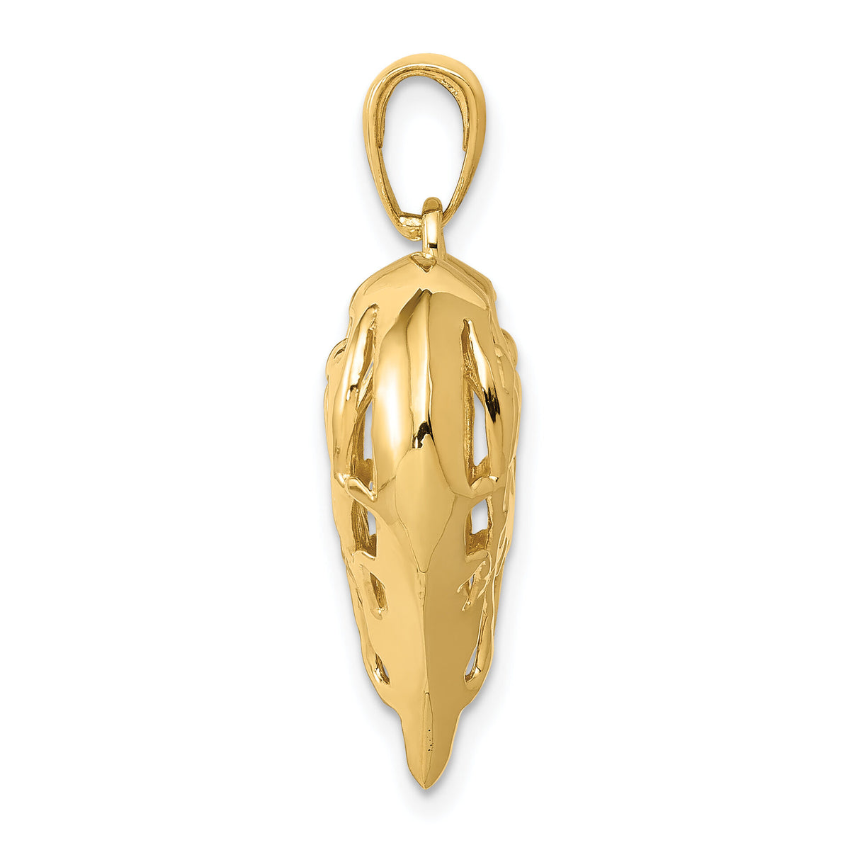 14K Polished 3-D Filigree Puffed Heart Pendant-D3821