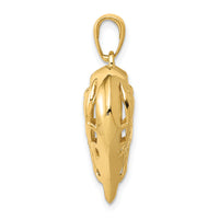 14K Polished 3-D Filigree Puffed Heart Pendant-D3821