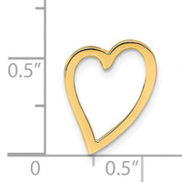 14K Polished Heart Chain Slide-D3822