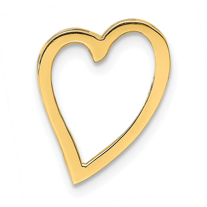 14K Polished Heart Chain Slide-D3822