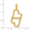 14K Polished Connected Double Hearts Pendant-D3824