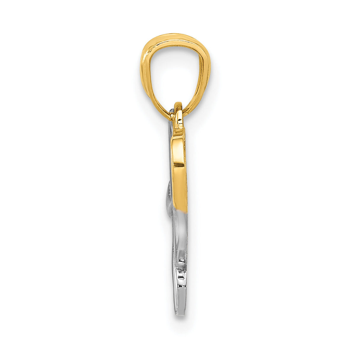 14k and Rhodium LOVE Pendant-D3846