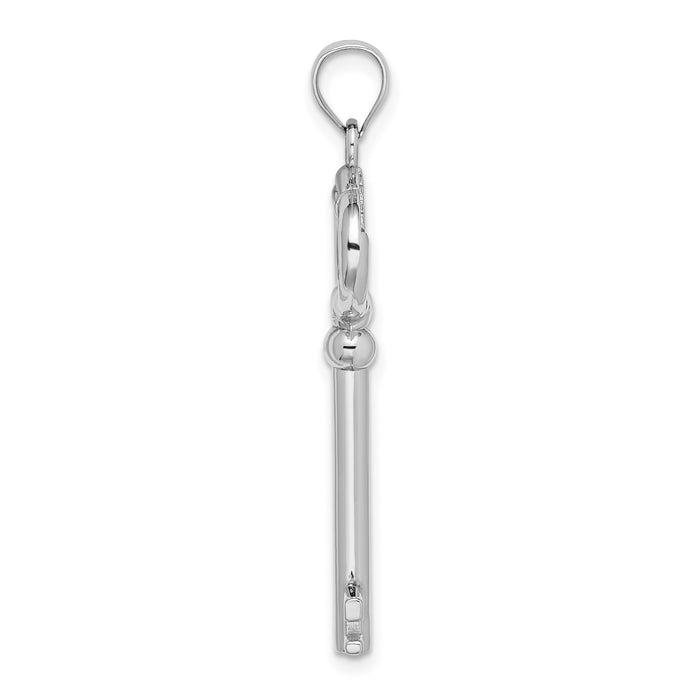 14K White Gold 3D KEY TO MY HEART Key Charm-D3853W
