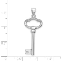 14K White Gold 3D KEY TO MY HEART Key Charm-D3853W