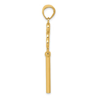 14K Polished 3D Hearts KEY TO MY HEART Key Charm-D3855