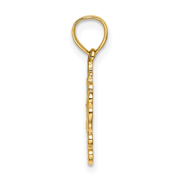 14K LOVE with Heart Charm-D3857