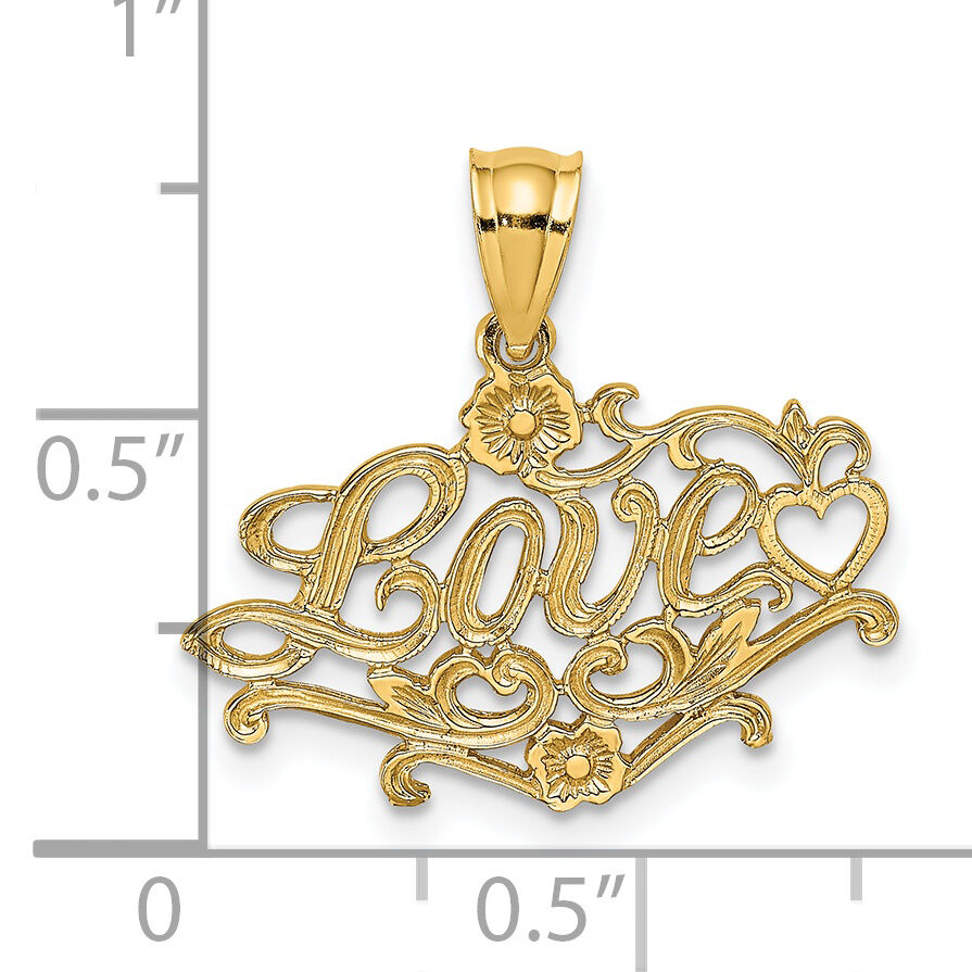 14K LOVE with Heart Charm-D3857