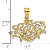 14K LOVE with Heart Charm-D3857