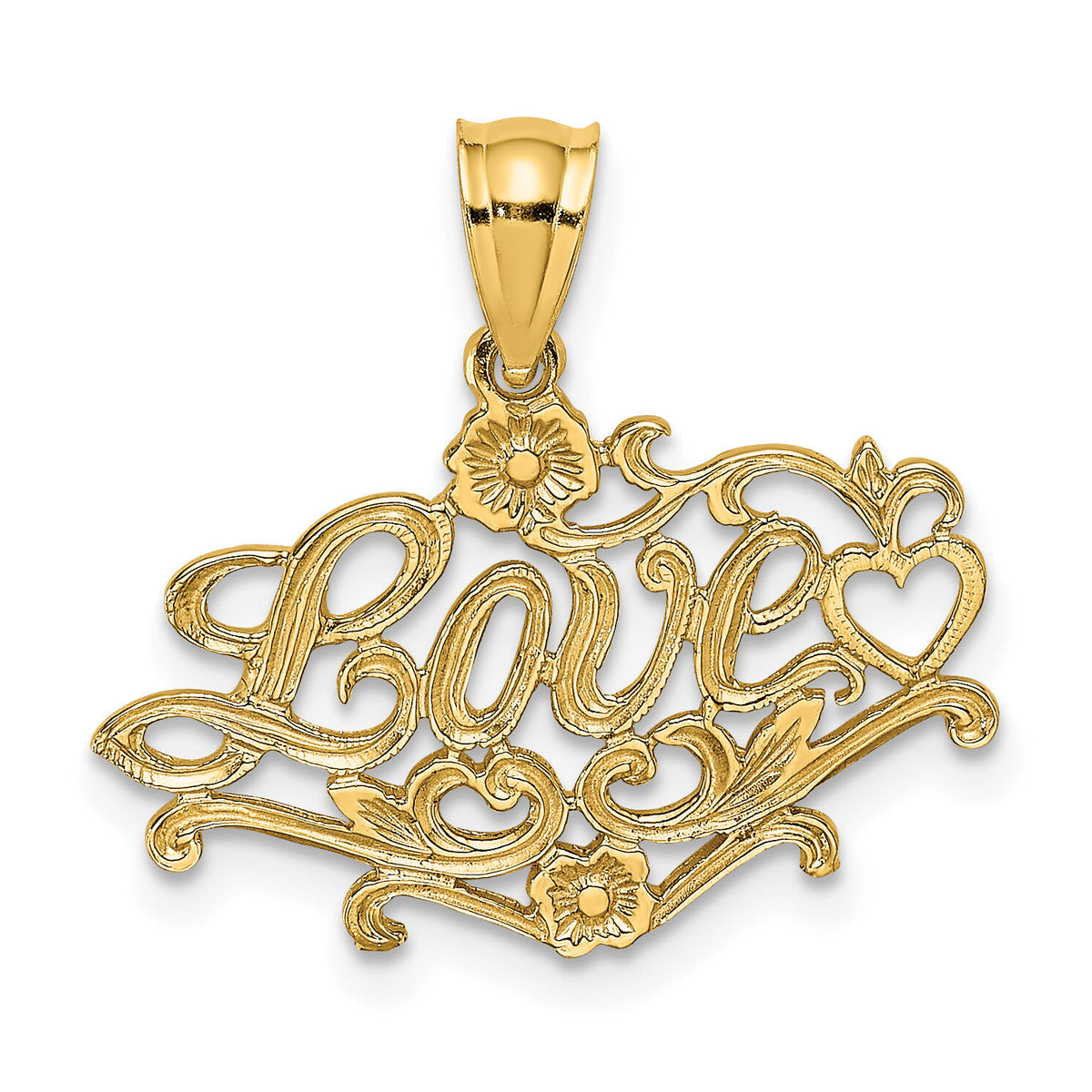 14K LOVE with Heart Charm-D3857