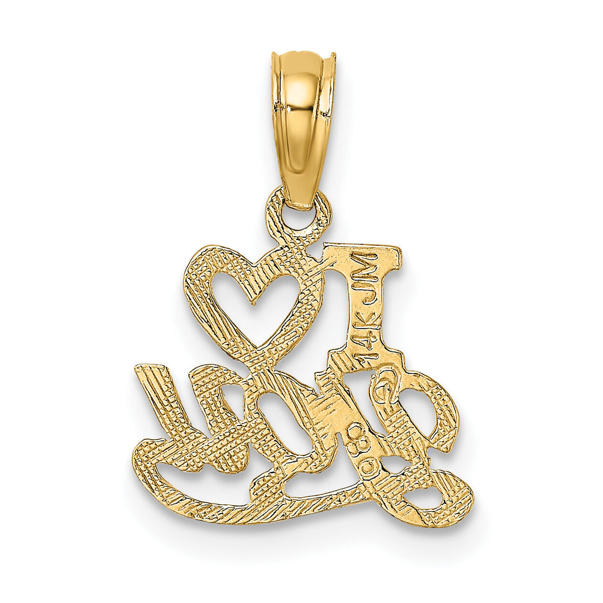 14K Polished and Textured I HEART YOU Charm-D3868