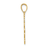 14K Textured I LOVE YOU Charm-D3871