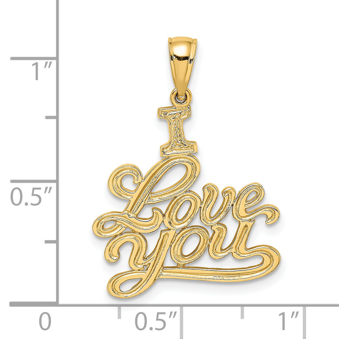 14K Textured I LOVE YOU Charm-D3871