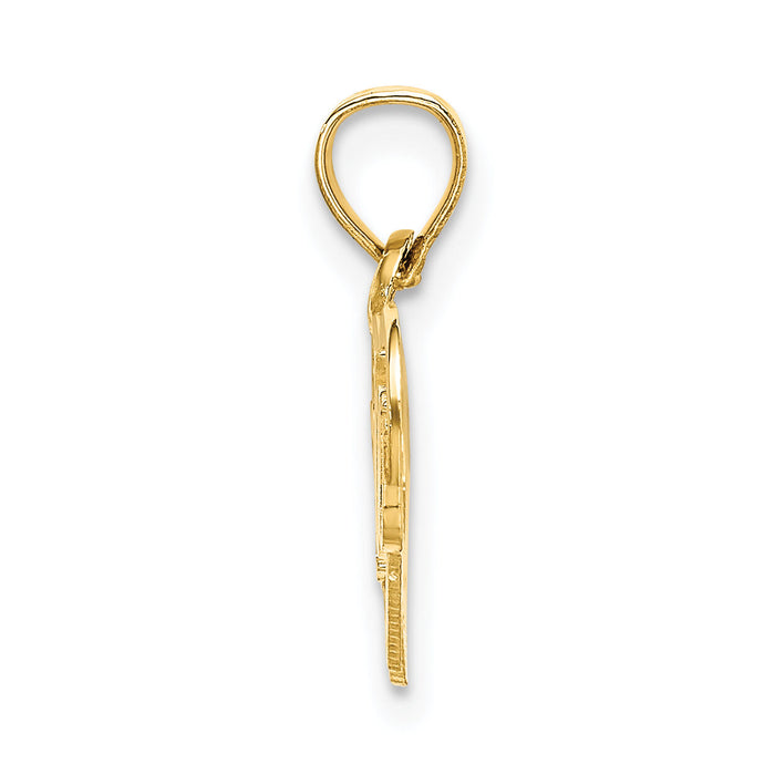 14K I LOVE YOU Double Heart Charm-D3872