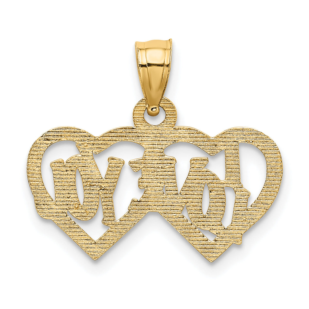 14K I LOVE YOU Double Heart Charm-D3872