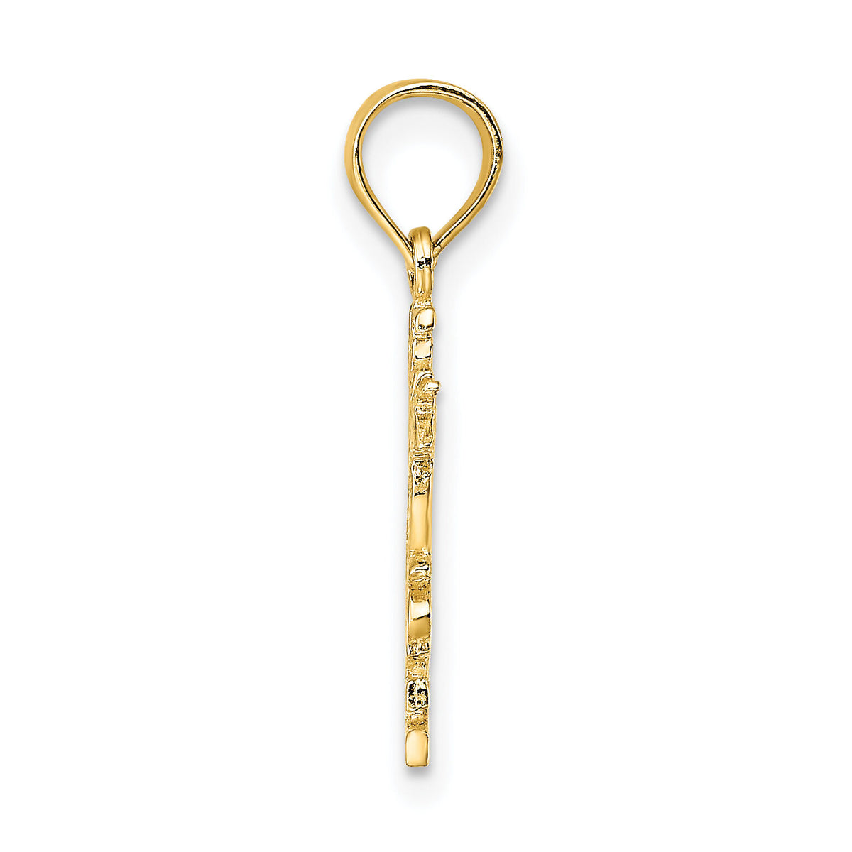 14K HE LOVES ME Heart Charm-D3884