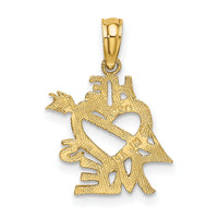 14K HE LOVES ME Heart Charm-D3884