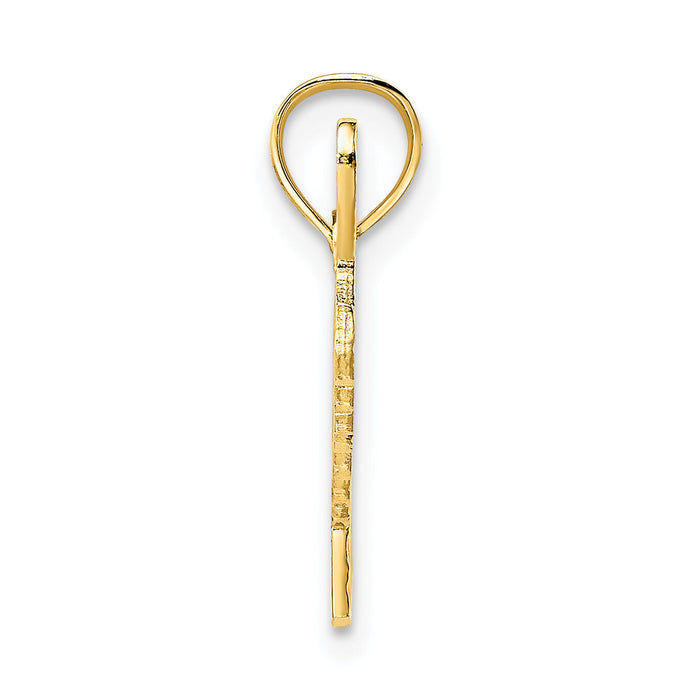 14K Polished and Textured SPECIAL Charm-D3886