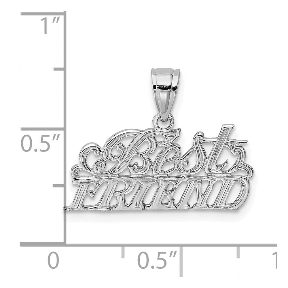 14K White Gold BEST FRIEND Pendant-D3894W