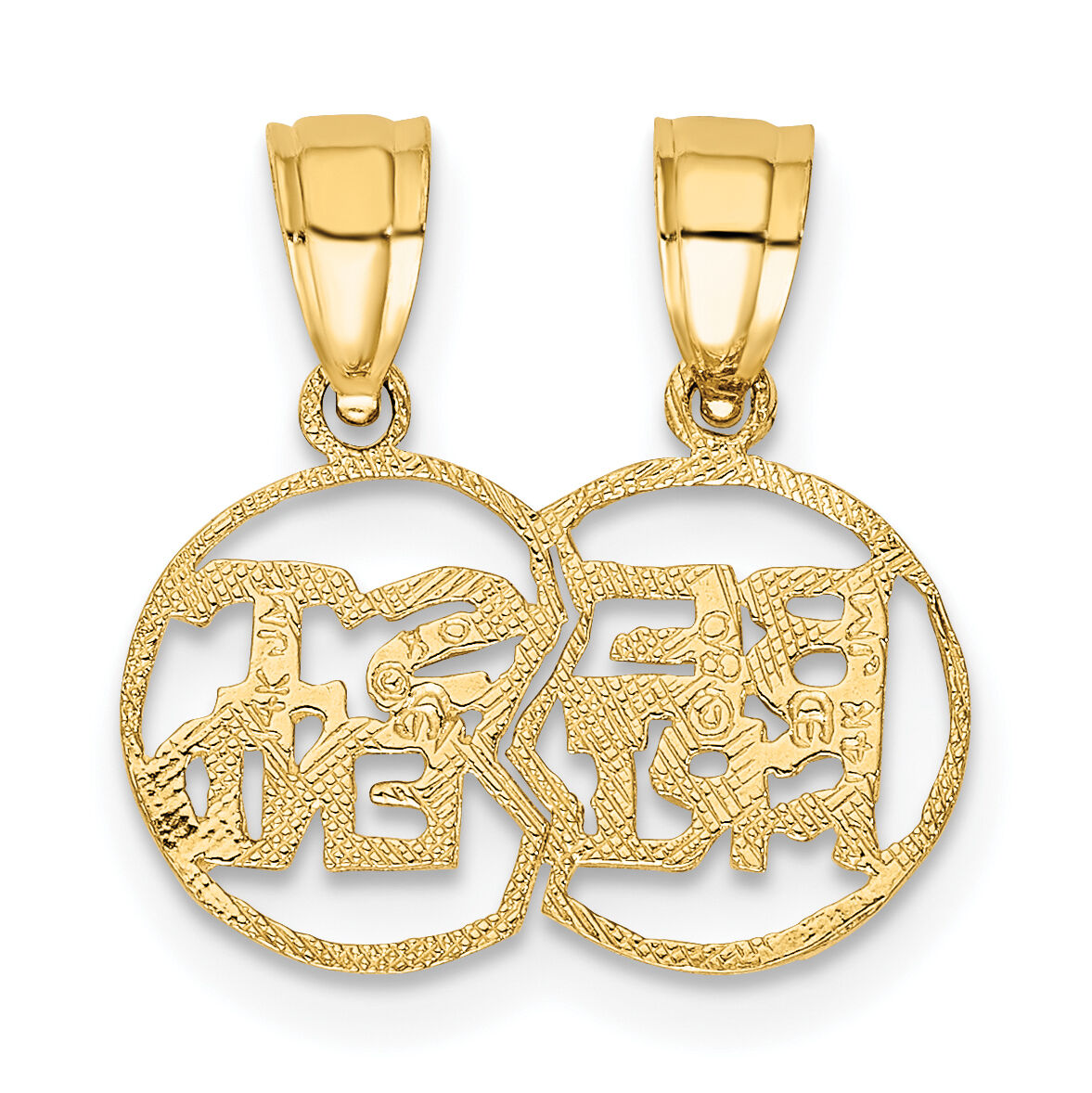 14K Break apart Cut-out BEST FRIEND Charm-D3896