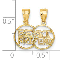 14K Break apart Cut-out BEST FRIEND Charm-D3896