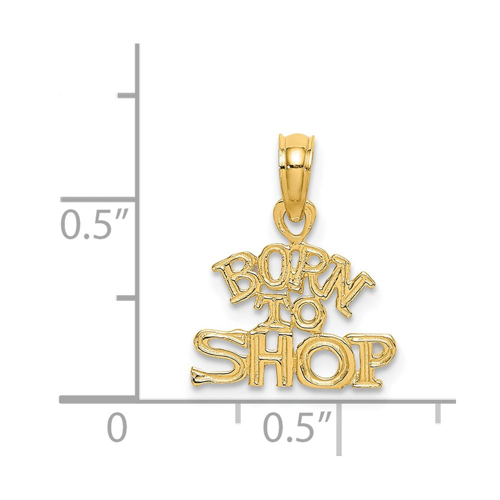 14K BORN TO SHOP Charm-D3899