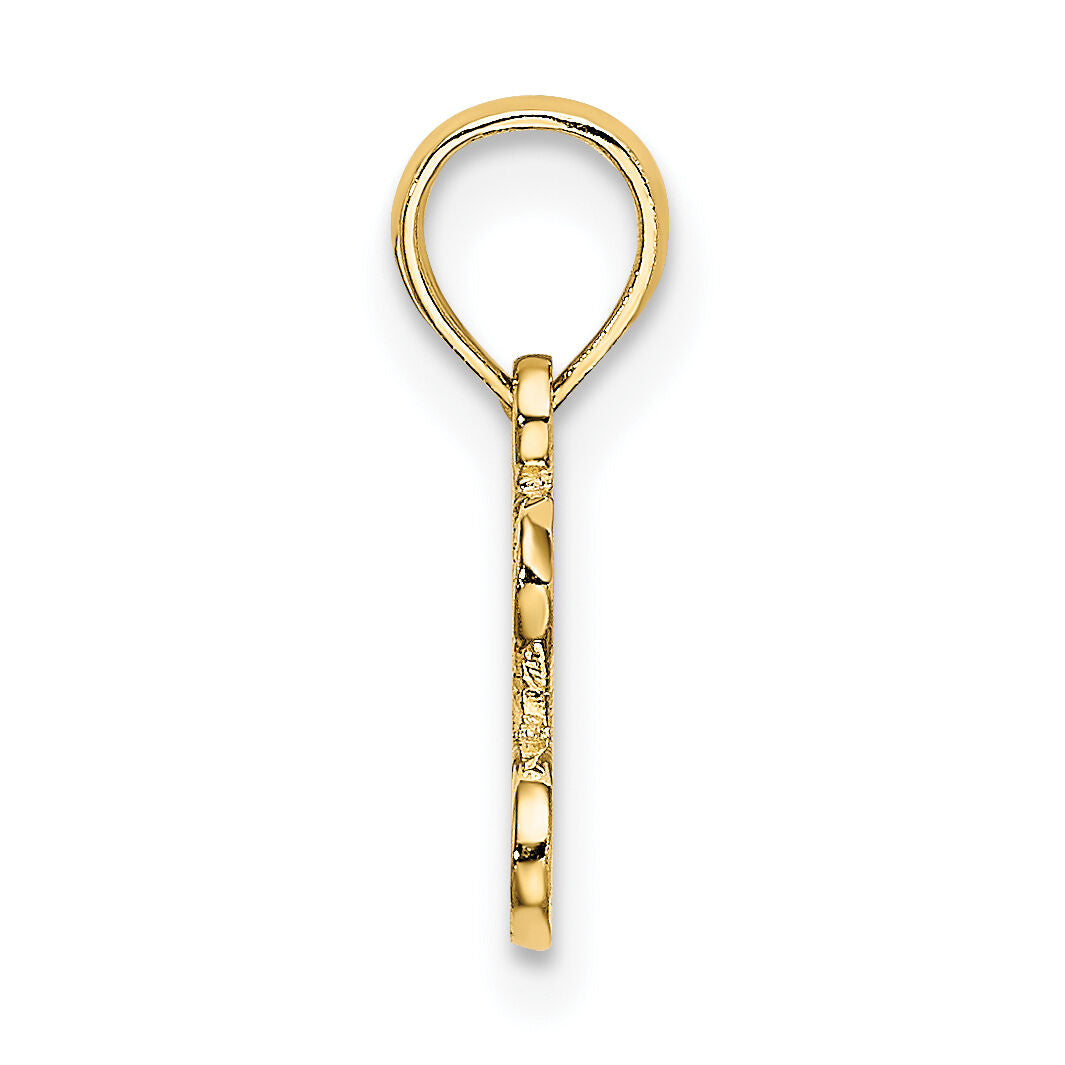 14K Polished / Textured I LOVE GOLD Charm-D3900