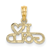 14K Polished / Textured I LOVE GOLD Charm-D3900