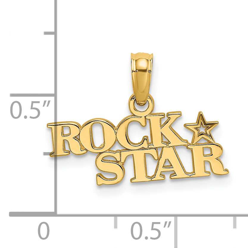 14K Polished ROCK STAR Charm-D3901