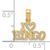 14K Polished/Textured I LOVE BINGO Charm-D3905
