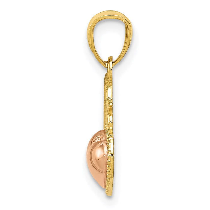 14k Two-tone SWEET 16 Heart Pendant-D3915