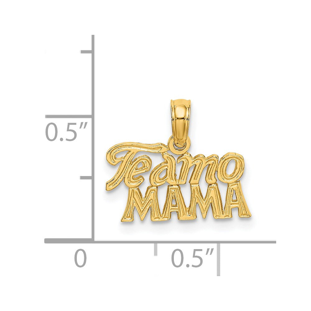 14K TE AMO MAMA Charm-D3923