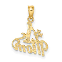 14K Polished #1 MOM Pendant-D3926