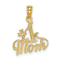 14K Polished #1 MOM Pendant-D3926