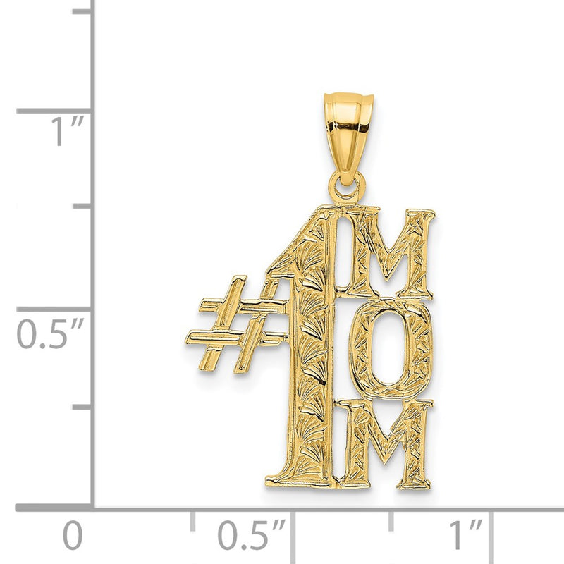 14K #1 MOM Vertical Charm-D3935