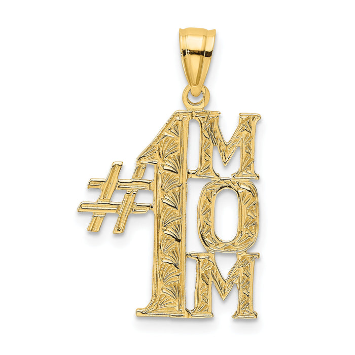 14K #1 MOM Vertical Charm-D3935