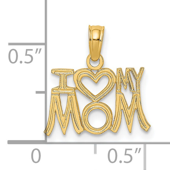 14K I HEART MY MOM Charm-D3939