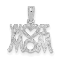 14K White Gold I HEART MY MOM Pendant-D3939W