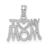 14K White Gold I HEART MY MOM Pendant-D3939W