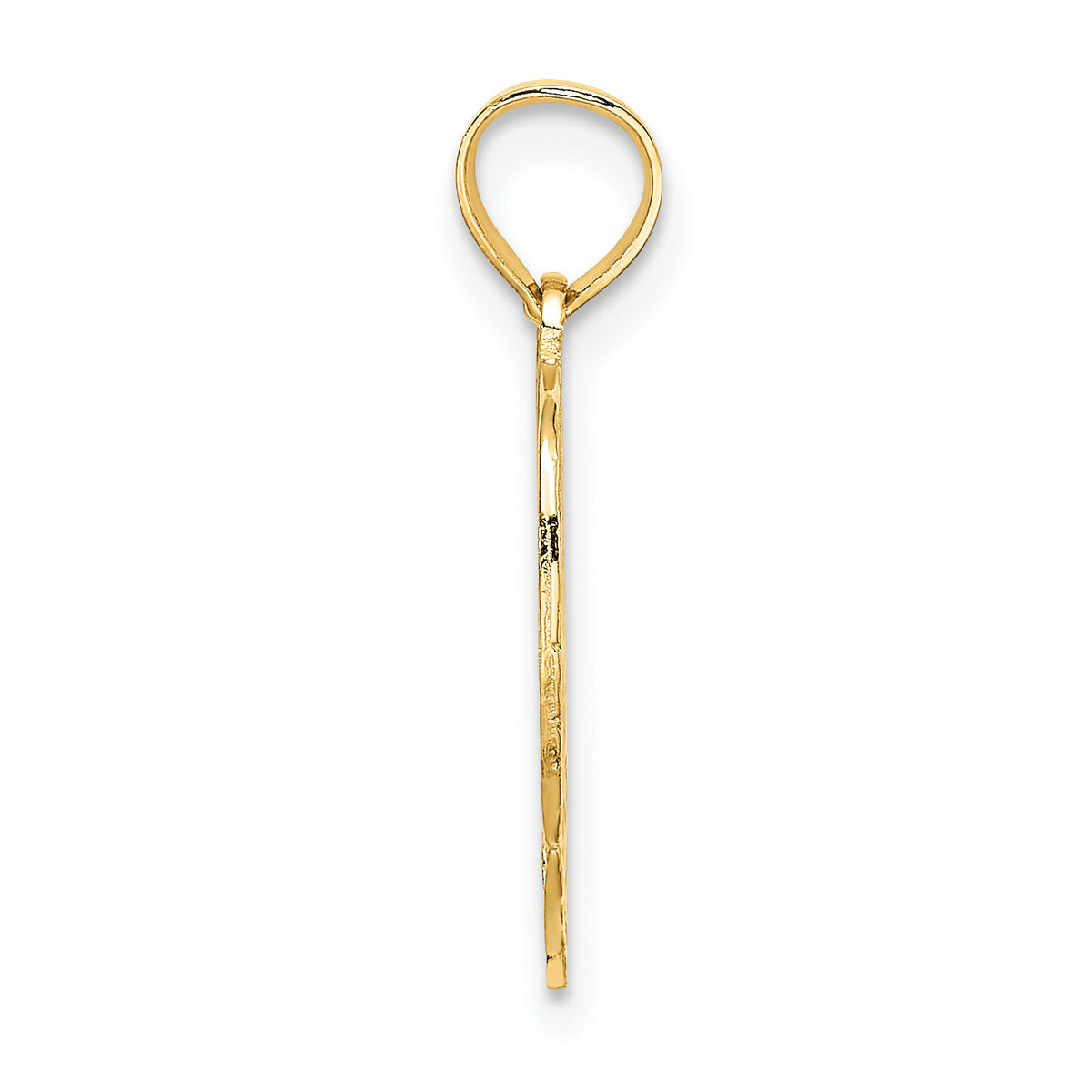 14K MOM in Heart Charm-D3940