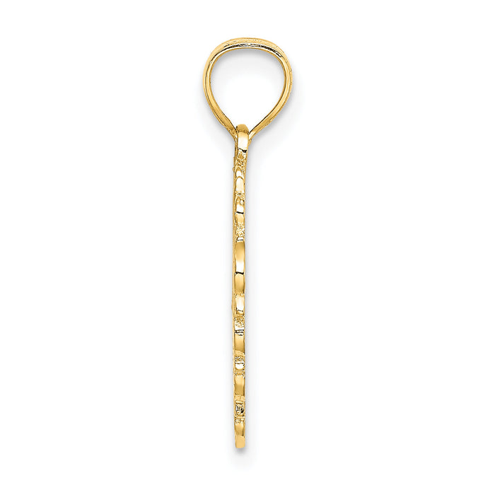14K MOM in Heart Charm-D3941