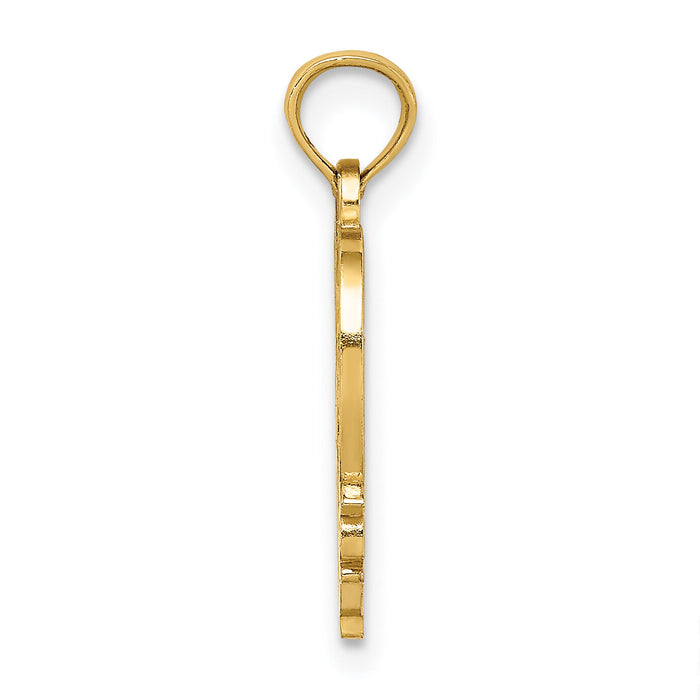 14K #1 MOTHER in Heart Frame Charm-D3942