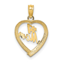 14K #1 MOM in Heart Charm-D3943