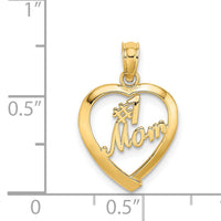 14K #1 MOM in Heart Charm-D3943