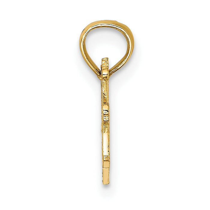 14K BEST MOM with Heart Charm-D3947
