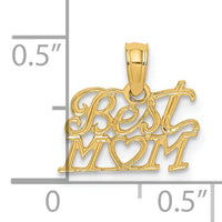 14K BEST MOM with Heart Charm-D3947